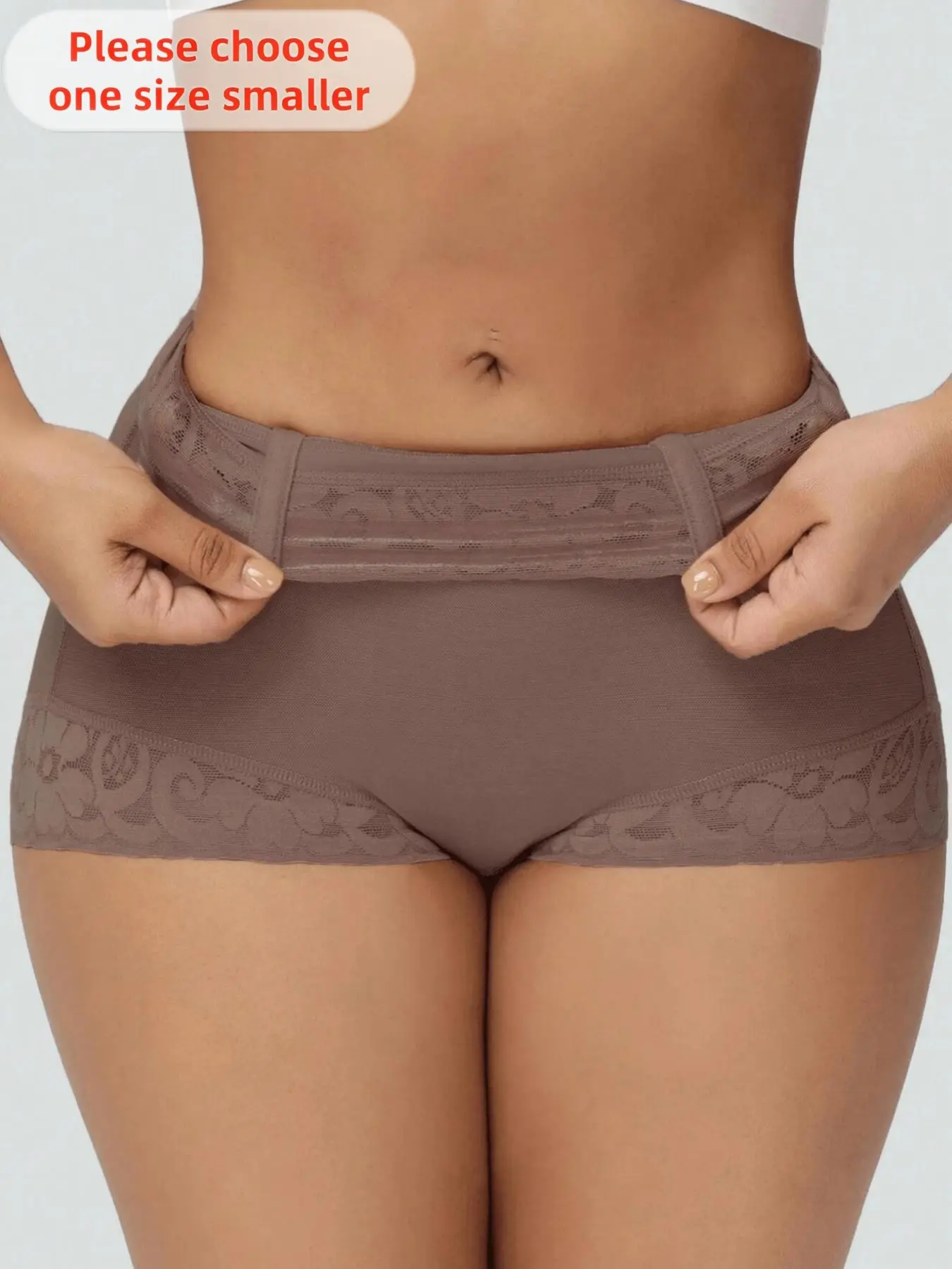 1 Count Women's High Waist Shapewear Bottoms, Fajas, Compression Shaper Shorts, Adjustable Hook & Eye Closure With Zipper Crotch Shapewear, Lace Trim Slimming Shaping Panties, Ideal For Daily Wear & All Occasions