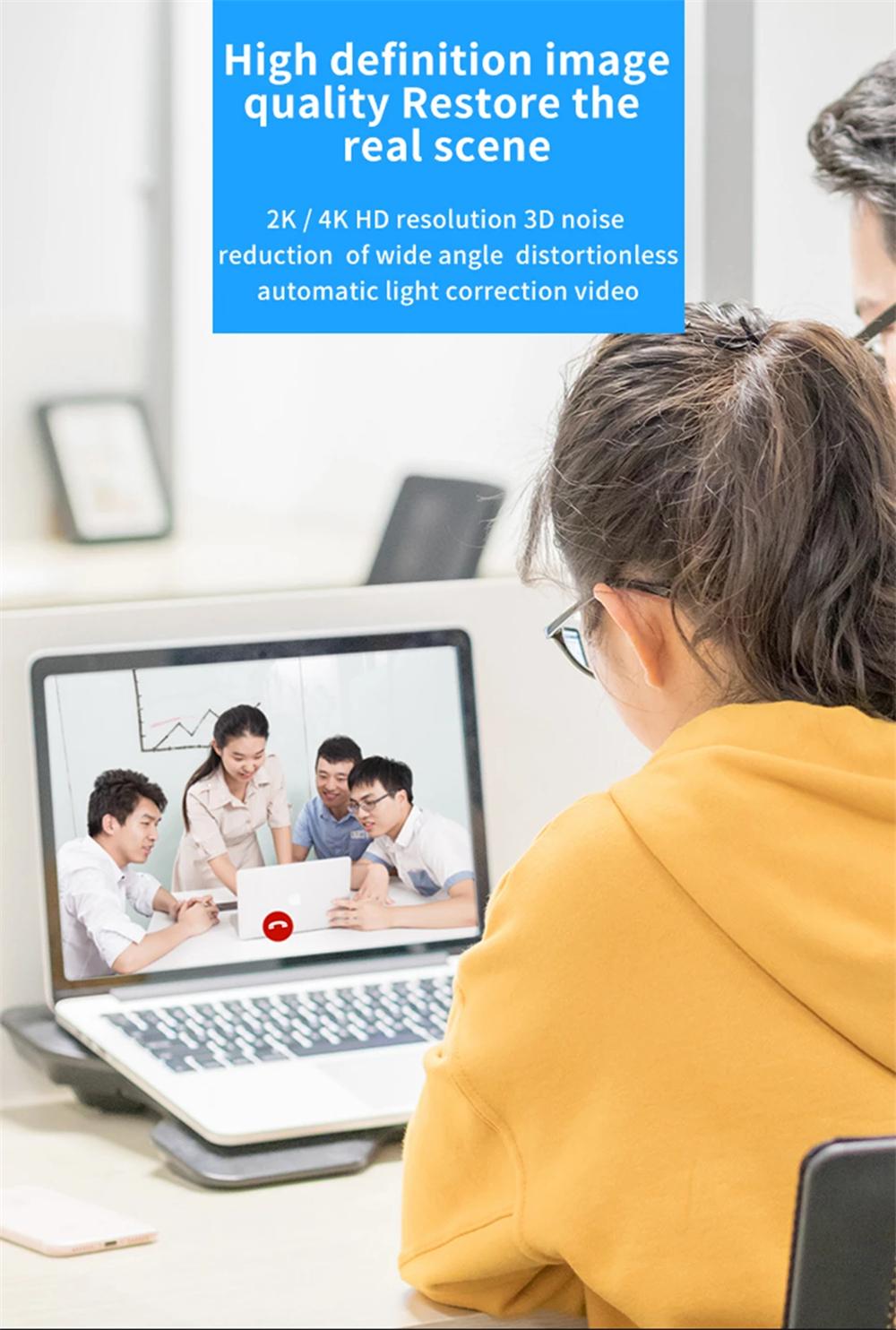 Portable Full HD Webcam PC Laptop Auto Focus Webcam Live Streaming Flexible with Microphone Live Broadcast withLight