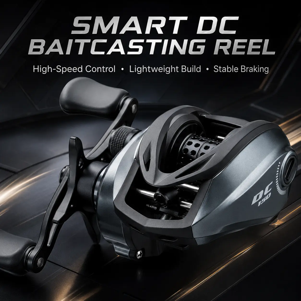 DC Baitcasting Reel Smart Electronic Brake 7.1:1 Gear Ratio 11LB Max Drag 166g Lightweight Anti-Backlash Sound Long Cast Fresh Saltwater Lure Fishing Reel Beginner Friendly Easy Anti-Backlash