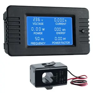 80-260V 100A Multi-Function Power Monitor LCD Digital Display Voltage Current Frequency Power Factor Energy Meter Ammeter Voltmeter with Split Core Current Transformer