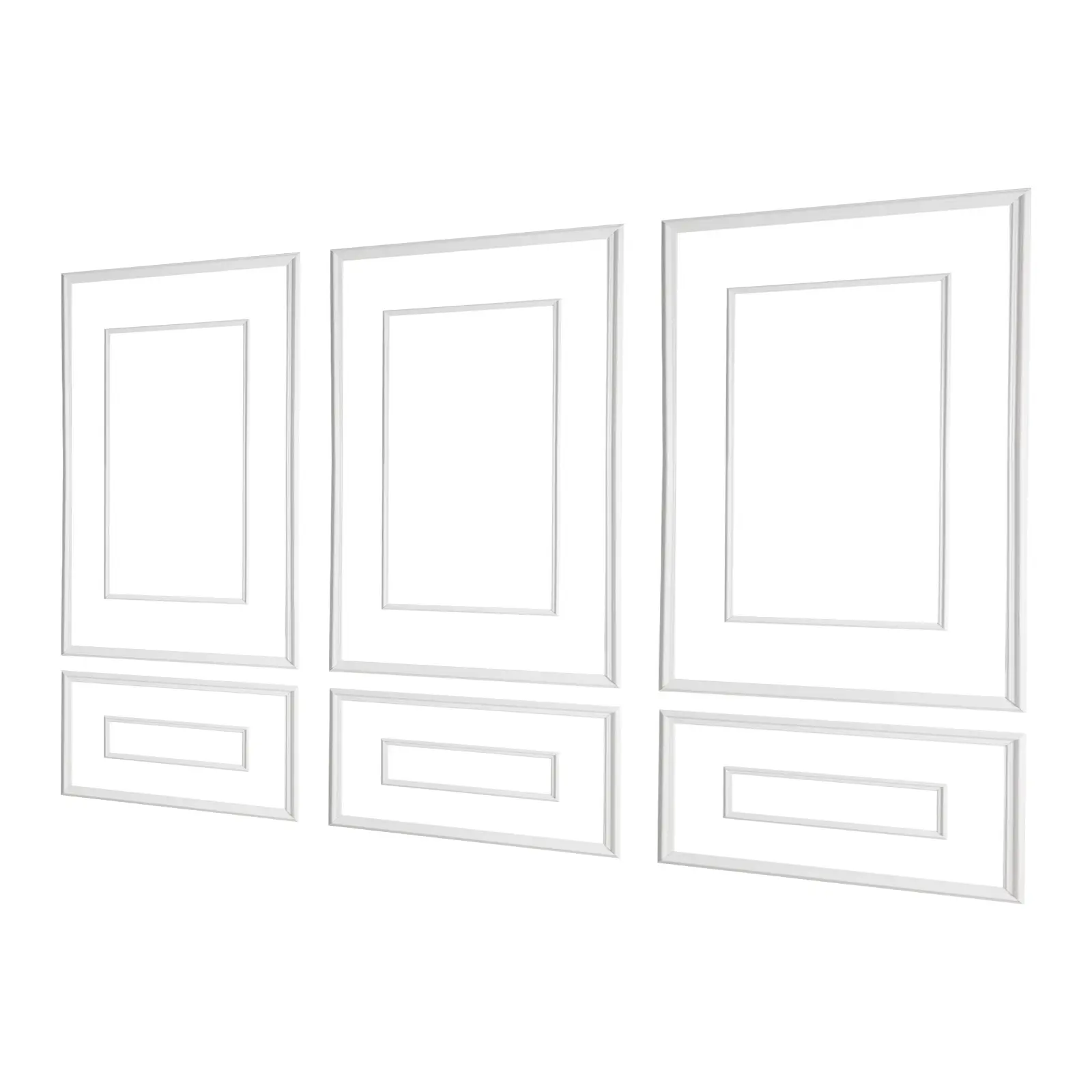 Wall Molding 3 Pack, Polystyrene (PS) Construction, Modern Design for Any Space, Pre-Cut for Easy Installation, For Interior Living Room