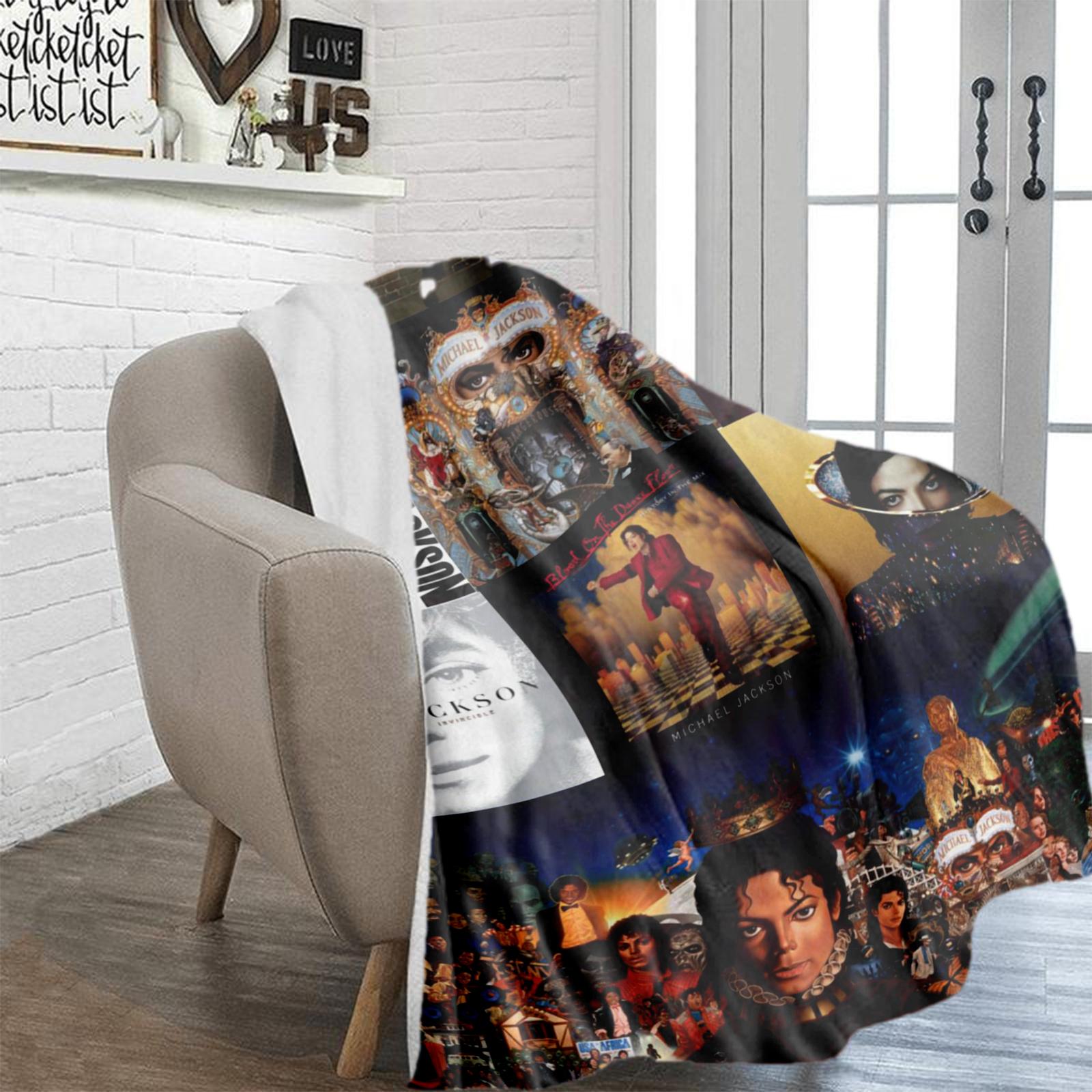 Famous Music Flannel Blanket, Funny Michael Blankets ,Soft and Comfortable  Suitable for Sofas, Beds, Camping and Travel - Modern Style.