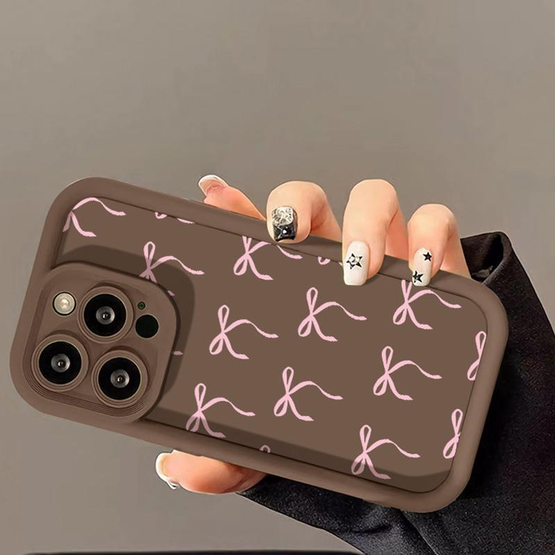 Bowknot Pattern Phone Case Casing, Cute Anti-drop Cellphone Protective Case, Total Protective Shockproof Mobile Phone Cover for iPhone 11 12 13 14 15 16 Pro Max/Pro/Plus