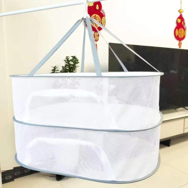 Double Layer Drying Rack, 1 Count Mesh Drying Basket, Insect-proof Drying Basket for Fish, Pepper, Clothes, Home Supplies