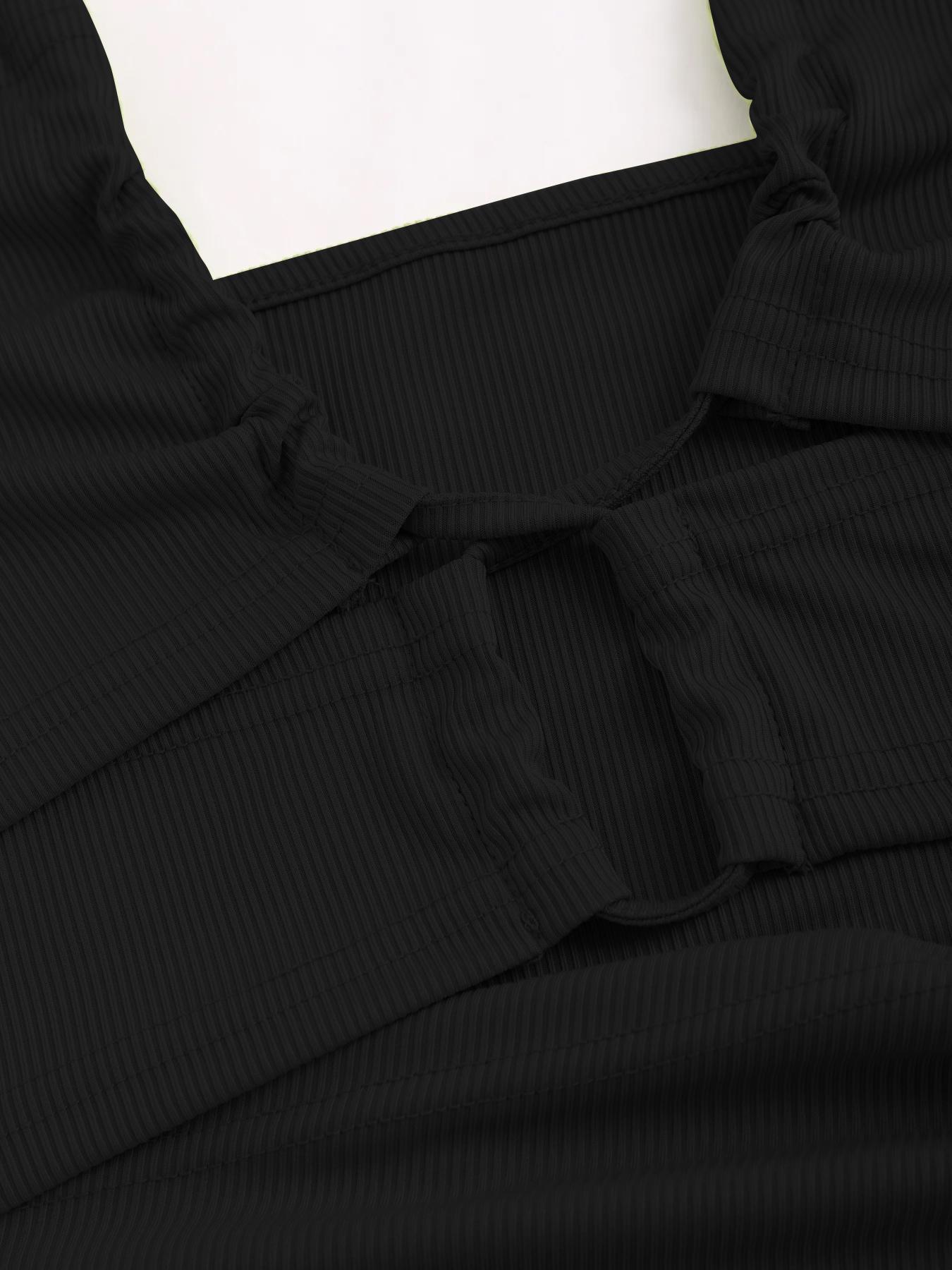 Women's Plain Criss Cross Backless Split Thigh Drawstring Bodycon Dress, Solid Sleeveless Cut Out Tie Back Halter Midi Dress for Party Club Dating Wear, Ladies Summer Clothes Bodycon Chic