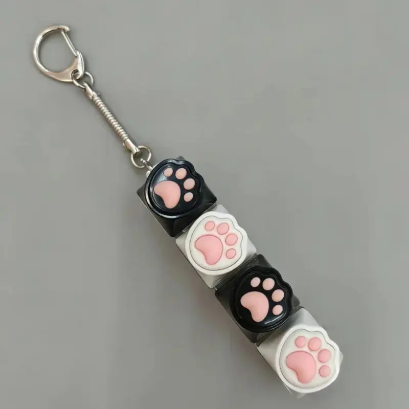 Cat Claw Keyboard Fidget Keychain LED Light - Stress Relief Toy, Office Decoration Gift, Portable Desktop Accessory
