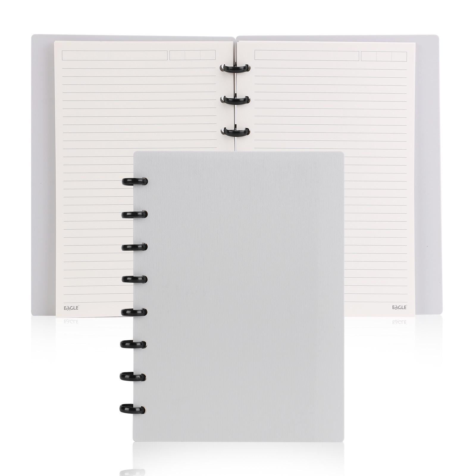 Discbound Notebook, Refillable Notebook, Durable Poly Material Cover, 60 Sheets Lined Pages, A5 Sizes - for Notes and Plans | Ideal Notebook for Students and Office Workers