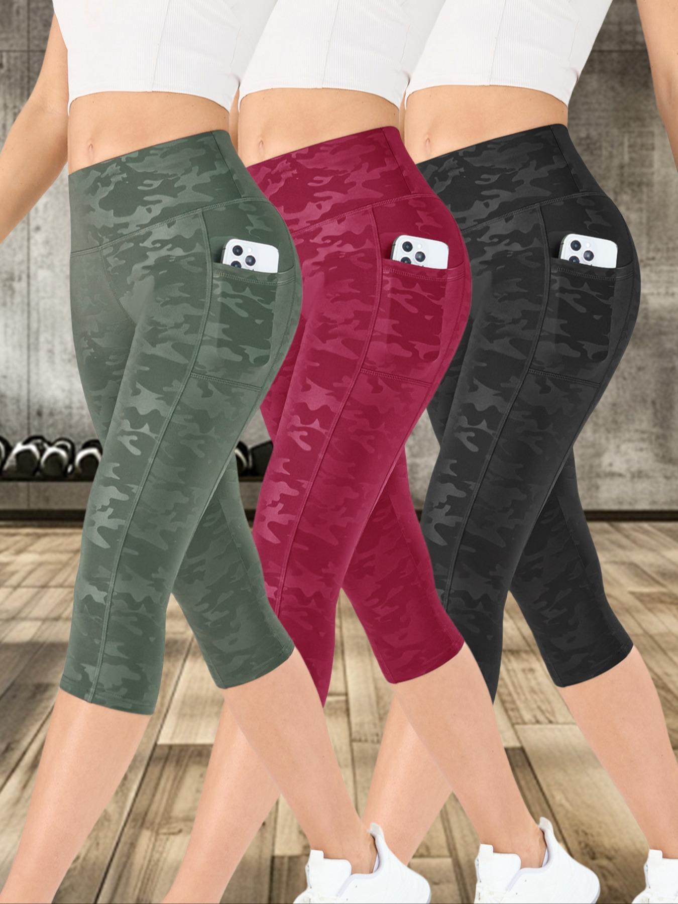 Women's Camo Print High Waist Stretchy Sports Leggings, Breathable Comfortable Skinny Pants, High Stretch Yoga Leggings, Workout Legging Capris, Ladies Sportswear for Indoor Outdoor Wear