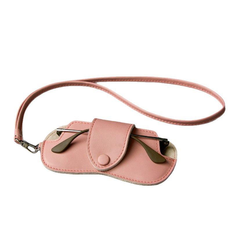 PU Leather Neck Glasses Case – Portable Hanging Eyewear Pouch, Scratch-Proof Sunglasses Holder for Travel