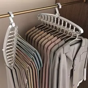 Foldable Multi-Functional Rotating Clothes Rack, 11-Hole Wall-Mounted Hanger, Efficient Drying Solution, Modern Storage Organizer