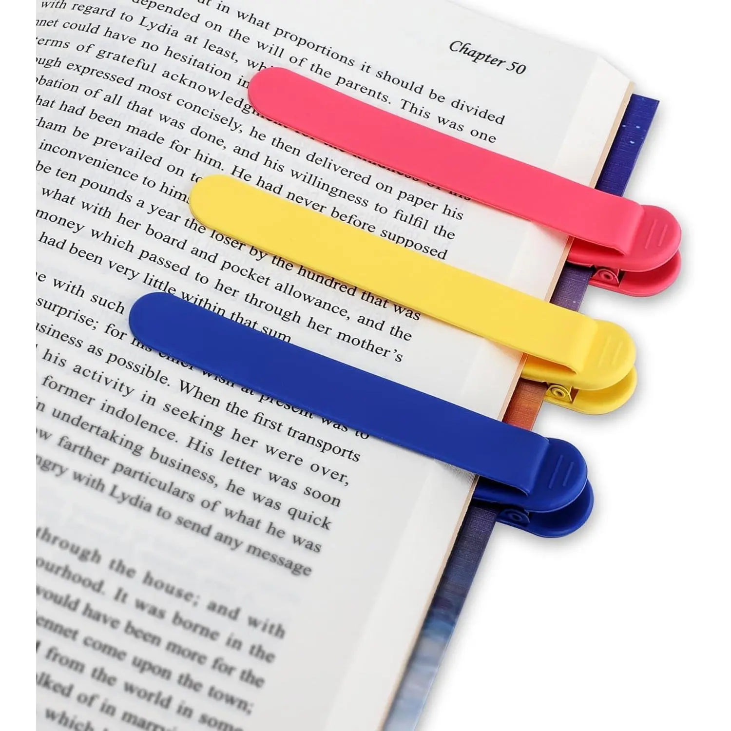 3Pcs Automatically Stay in Place Bookmark, Bookmarks for Women, Men, Book Lovers, Page Markers for Students Teachers Reading, No Hassle to Turn the Page, Silicone Book Mark Clip