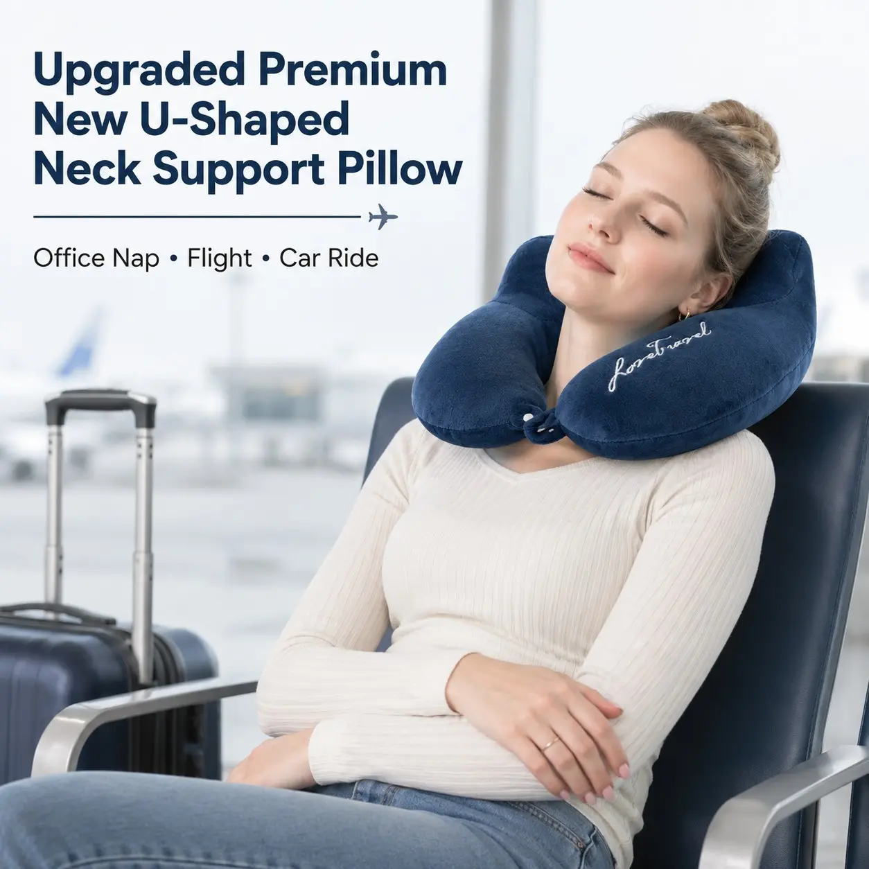 U-Shaped Travel Neck Pillow, Memory Foam Cervical Support, Portable Airplane Car Cushion, Soft Ergonomic Neck Rest, Ideal Gift