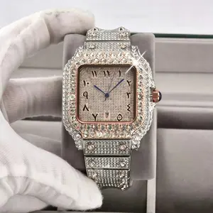 Luxury watch C name ,40mm square dial adorned natural gemstones for him and her, dazzling statement piece for all formal occasions