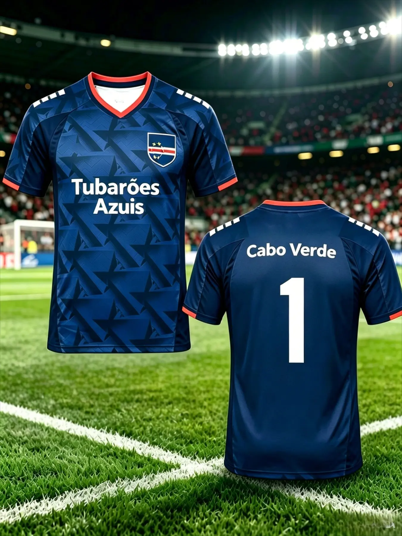 Men's Cape Verde Blue Sharks Fan Jersey, Short Sleeve Quick-Dry Soccer Shirt, Summer Training Top, Casual Loose Fit, All Seasons