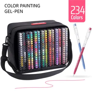 234 Colors Painting Gel Pen Set, Professional Color System, 252Pack Backpack, 0.6mm Needle Tip, Rich Color Large Capacity Ink Pens, Writing Tool, Art Supplies For Diary, Card, DIY, Coloring
