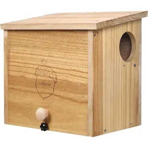 Squirrel Family House Pine Nesting Wooden Box for Shelter Breeding Living Residence with Vanish Finished (Medium)