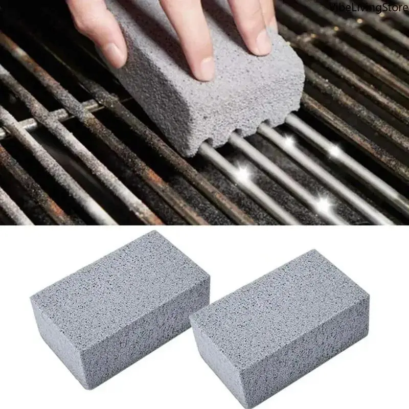 BBQ Grill Cleaning Pumice Brick Block, Heavy Duty Grill Grate Cleaner Stone, Outdoor Kitchen Barbecue Rack Stain Remover Cleaning Tool