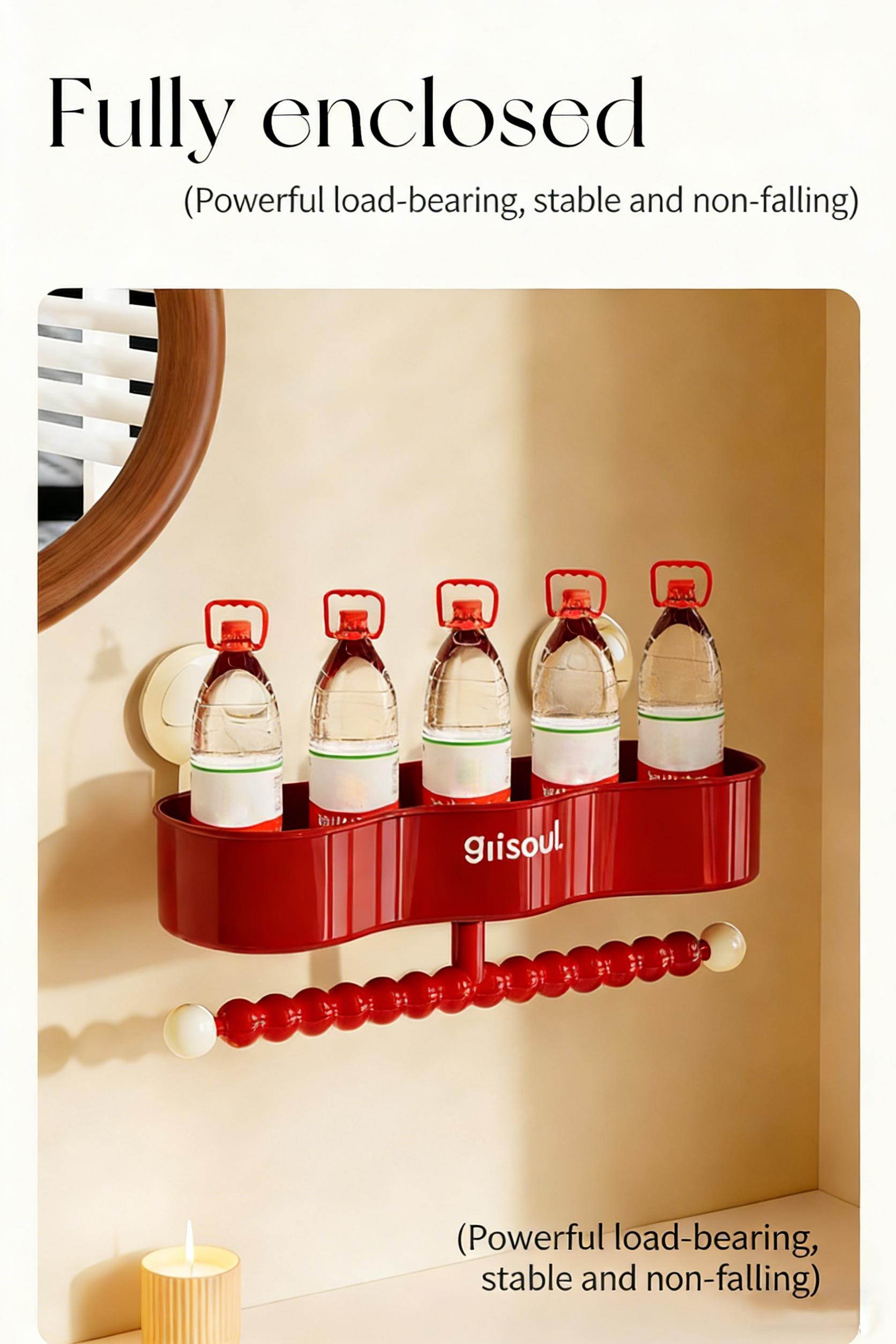 Wall-Mounted Storage Basket for The Bathroom, Designed for Various Uses, Featuring Suction Cups for Holding Hair Additions And Toiletries, a Modern Organizer, Shelf Baskets