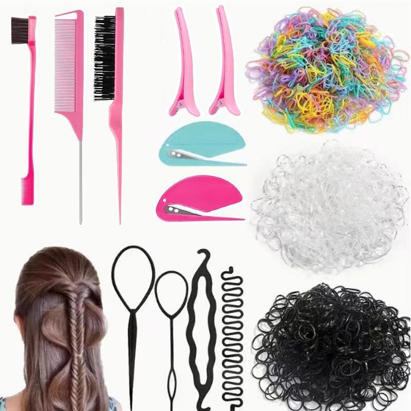 Girls' Hair Braiding Kit, Includes Weaving Tools Comb Clips, Durable Easy-To-Use Accessories, Perfect for Girls Hairstyles, Hair Styling Tools