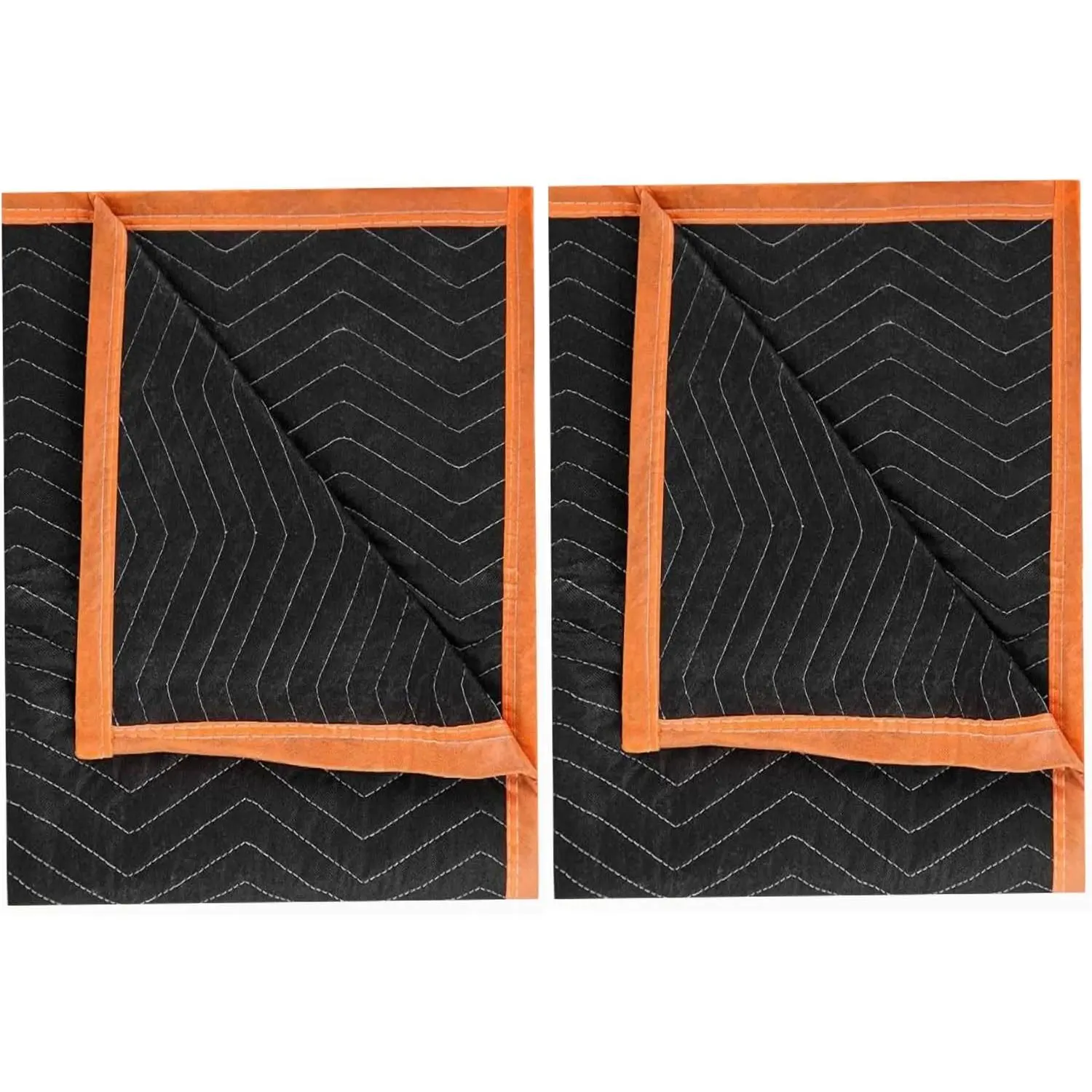 Large Moving Blankets 80 x 72 in Heavy Duty Packing Blankets for Furniture Moving Shipping Wrapping Quilted Furniture Pads, Padded Mover Blankets (Black) 2 Pack