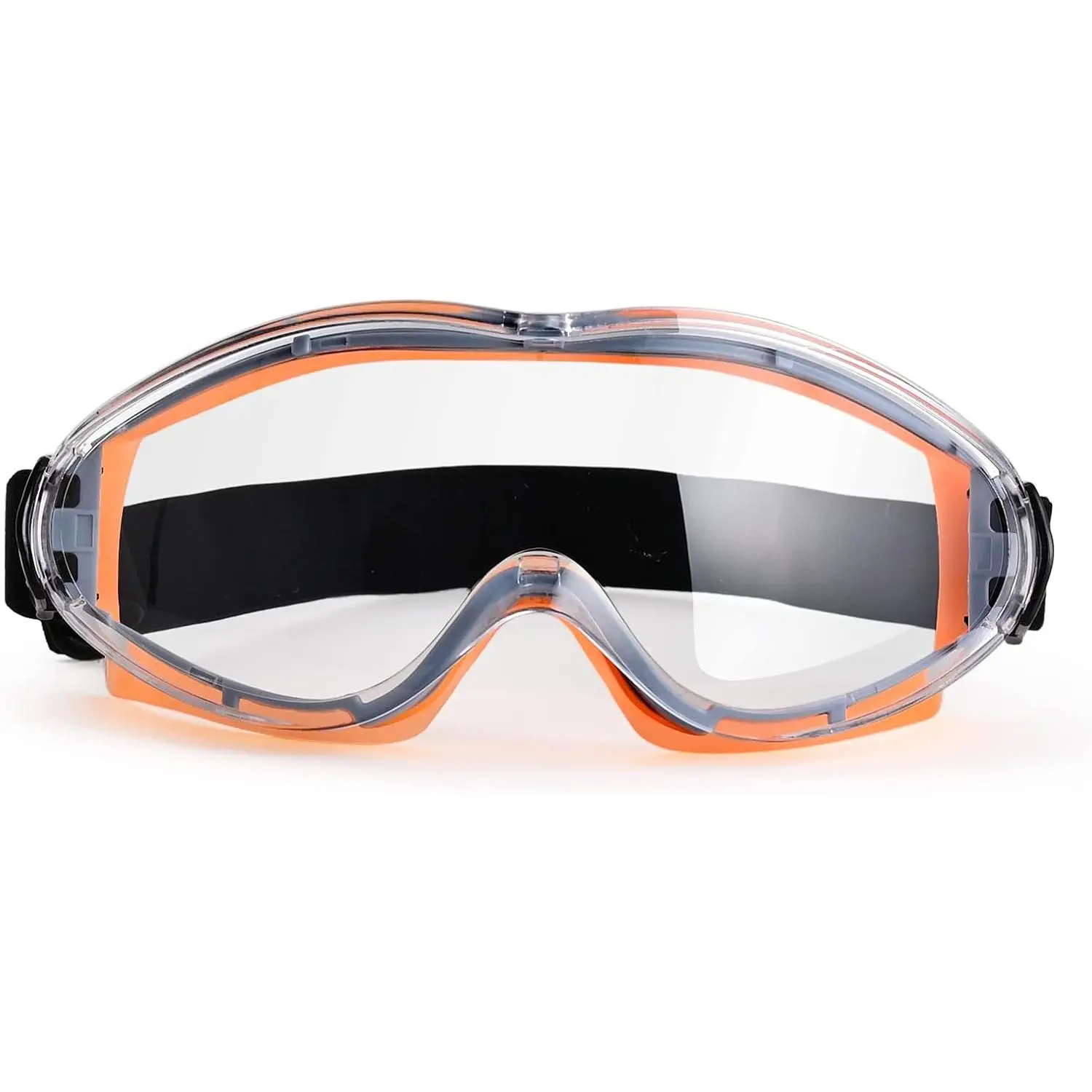 Wide-Vision Safety Goggles with Anti-Fog Lenses, Anti-Scratch Wraparound Glass, Adjustable Strap, 1 Size Fits - Ideal for Chemistry Lab, Woodworking, Industry, One Size Fits