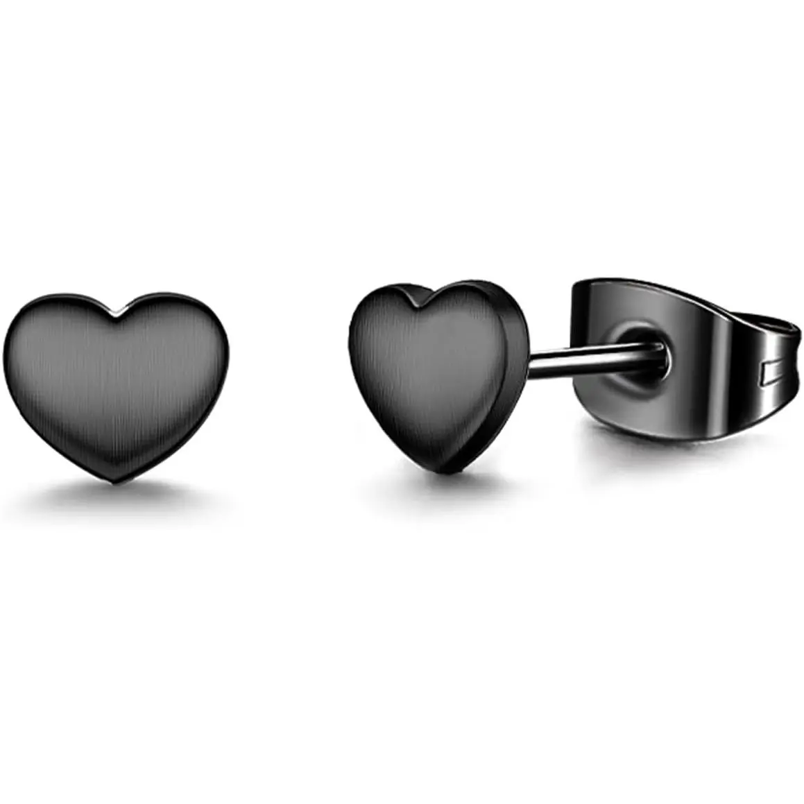 TGNEL Small Titanium Hypoallergenic Heart Earrings for Women Sensitive Ears, Brushed Love Heart Titanium Stud Earring for Birthday