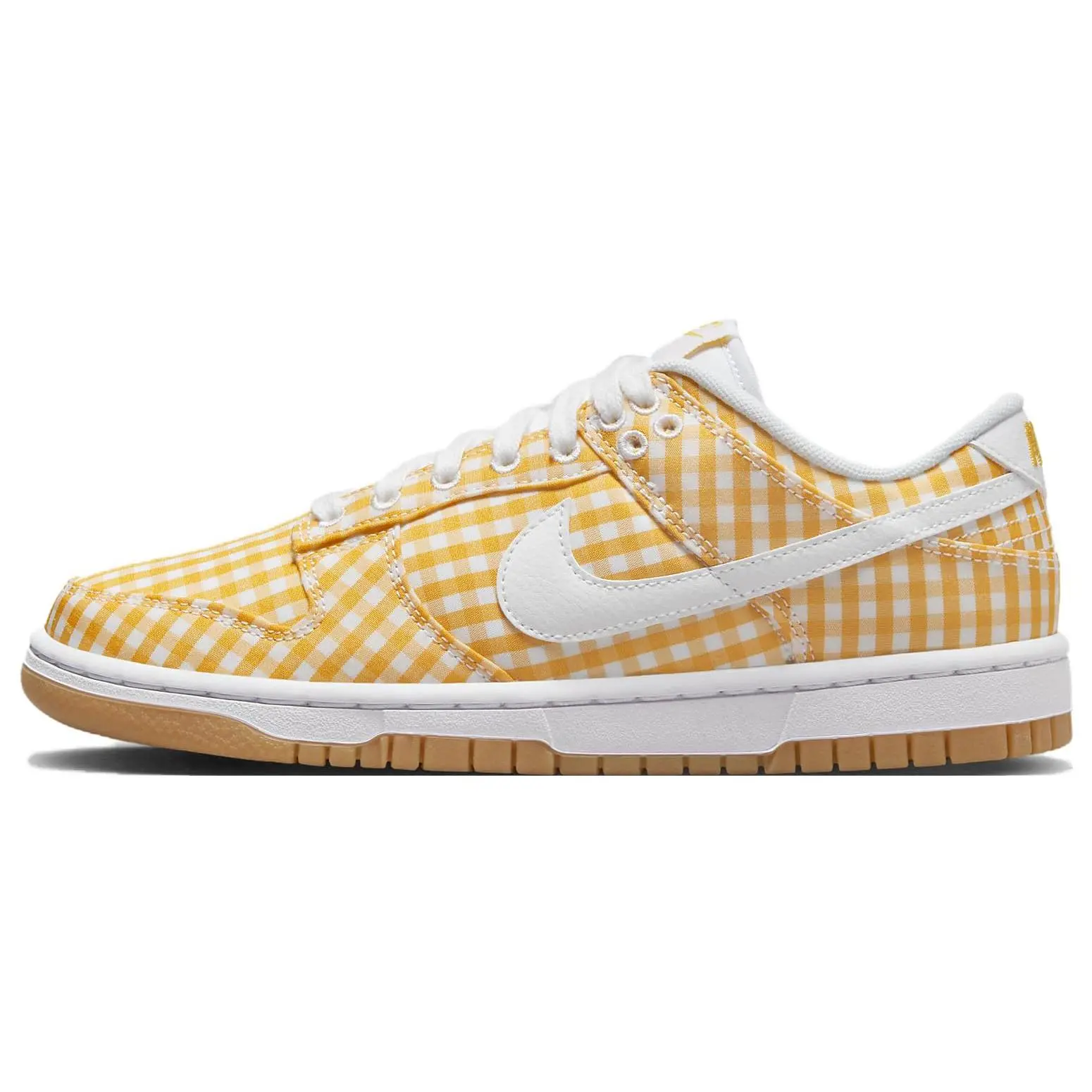 Nike Dunk Women's Low-Top Sneakers: Comfortable, Non-Slip, Durable Yellow and White Verifiable, with credentials and supporting global authentication