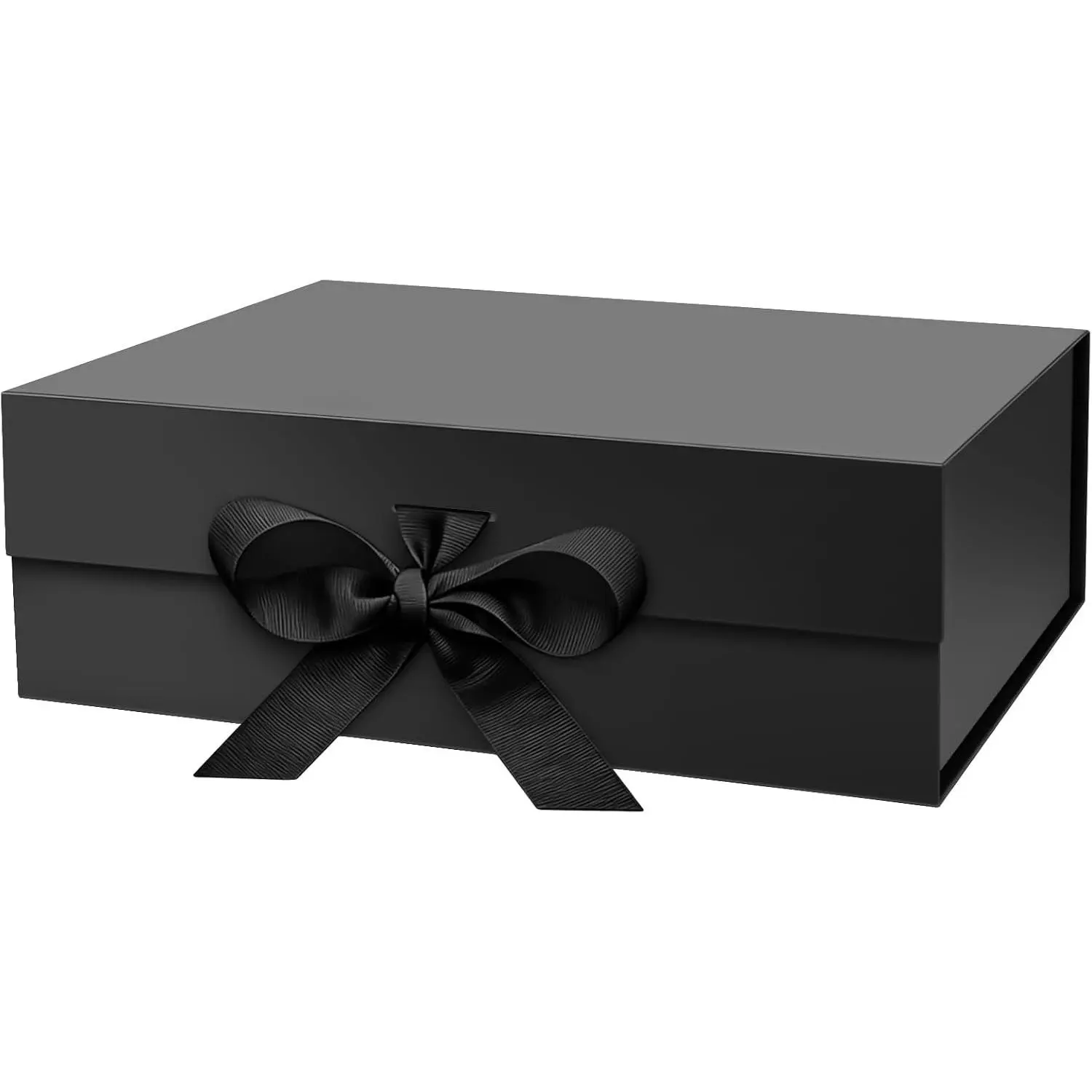 Black Magnetic Box for Presents 10.2×7.5×3.1'', Collapsible Gift Boxes with Lids for Men Women, Groomsmen Bridesmaid Proposal Gift Box for Wedding Birthday Bridal Shower Father's Day