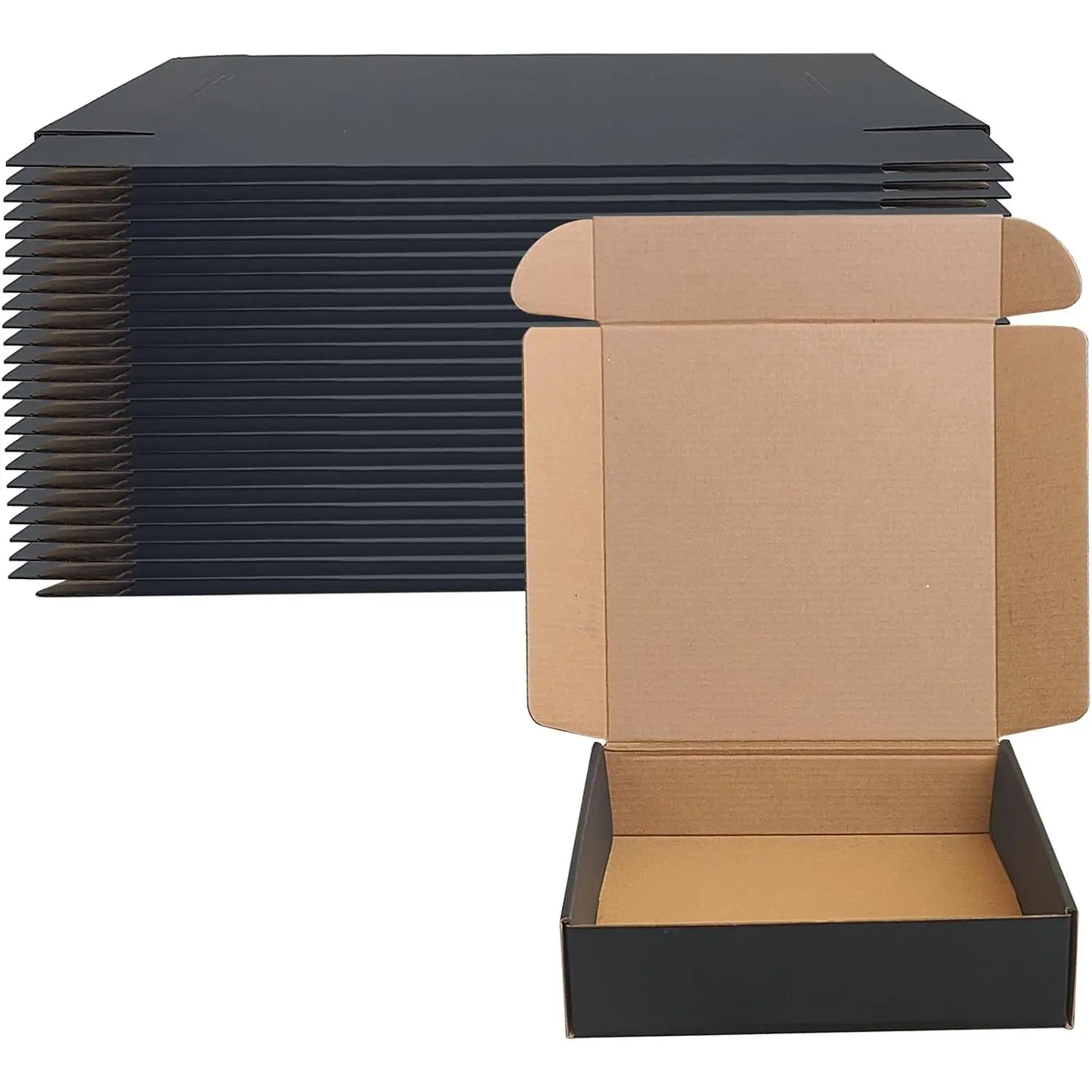 8x8x2 inch Black Shipping Boxes Set of 20, Corrugated Cardboard Mailer Box | Mailers for Product Packaging and Mailing, Recyclable Small Business Supplies,  Boxes for Holiday Birthday Wedding Favors