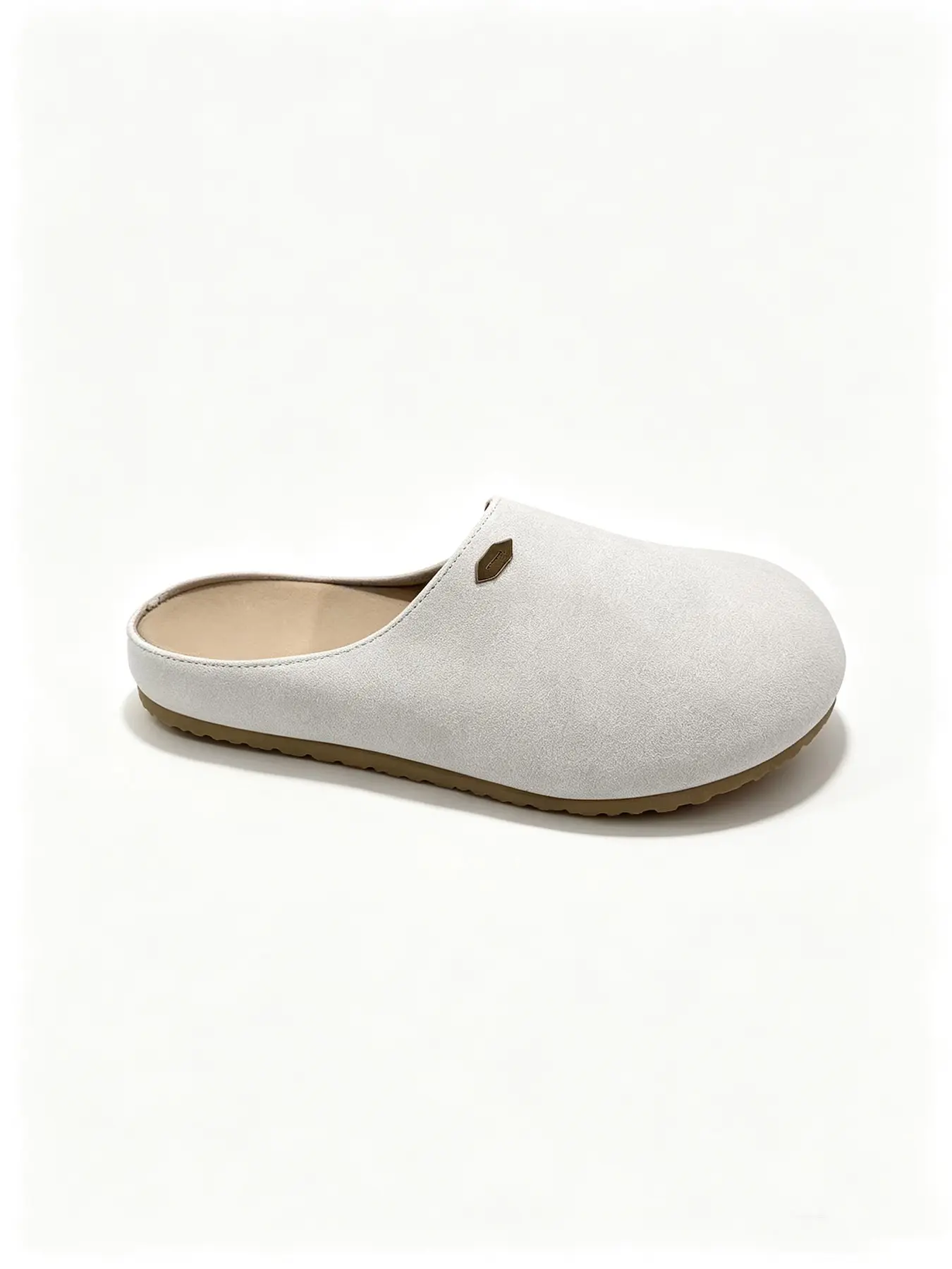 New Men's Sandals, Retro Vintage Pure Color Flat Back Strap Shoes, Closed Round Toe Suede Leather Fashion Summer Clogs, Comfortable Casual Footwear for Summer