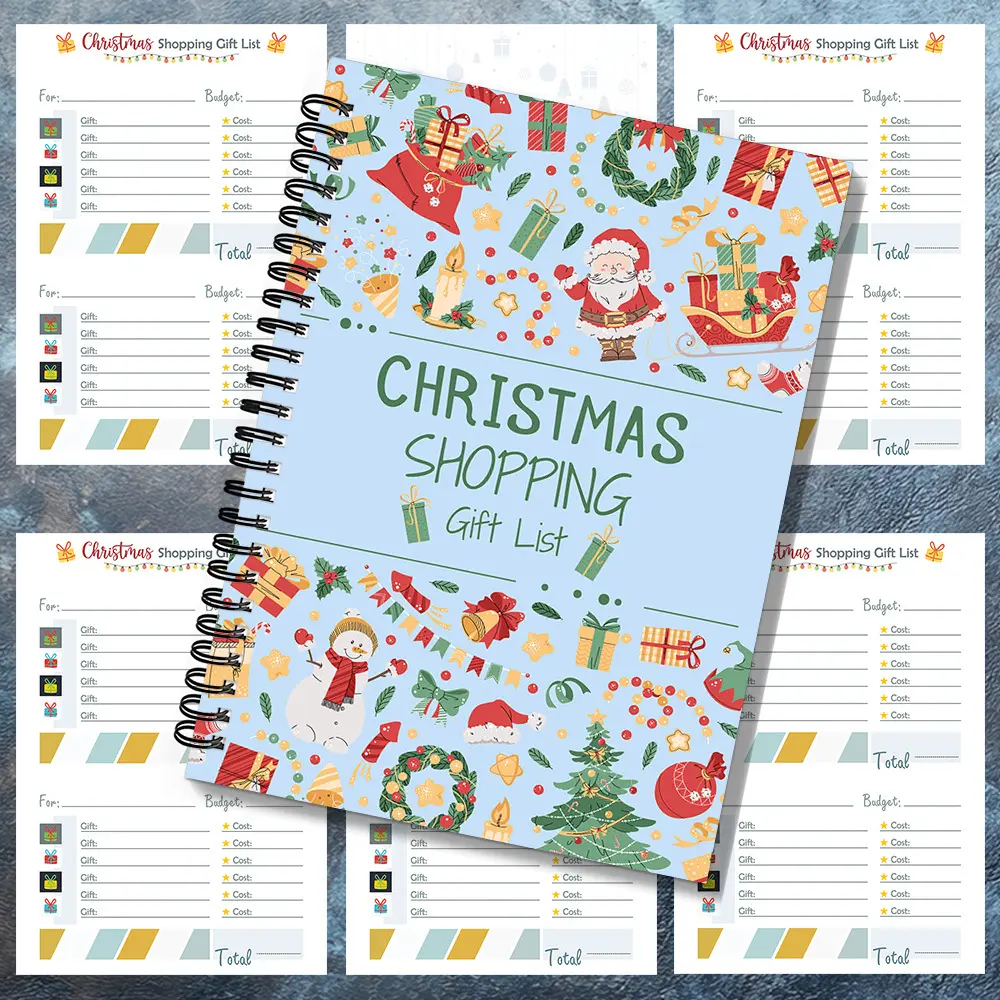 1pc 1pcs Personal Suitable for Christmas Planning & Shopping List Book with Santa Claus Cover, Undated Horizontal Line Pages, Compact Portable Planner for Family to-Do Lists, Gift Tracker, Colleague Collaboration Pages - English