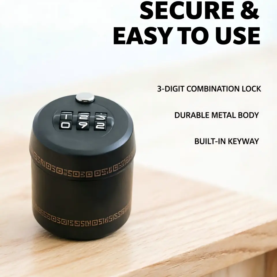 Safety Combination Number Lock Bottle Cap with 3-digit Password, No Battery Required & Easy To Use Portable Sealed Bottle Lock for Keeps Drinks Fresh