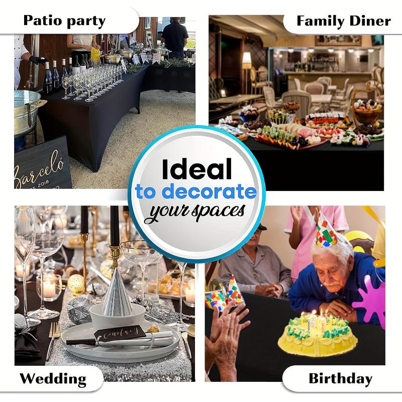 PLL [4ft/6ft/8ft Stretchable Table Covers] Stretchable Spandex Table Covers - 4ft/6ft/8ft, Wrinkle-Free & Easy to Clean for Weddings, Parties, and Events - Available in Multiple Colors