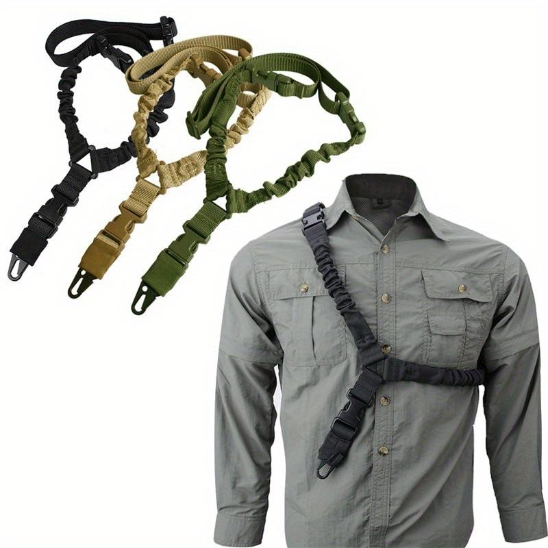 Tactical Two-point Sling Adjustable Length Shoulder Strap Easy Clip Connection Hunting Accessories Safety Rope Outdoor Fathersdaygifts Waterproof Nylon Carabiner For Leash Climbing Survival Kit