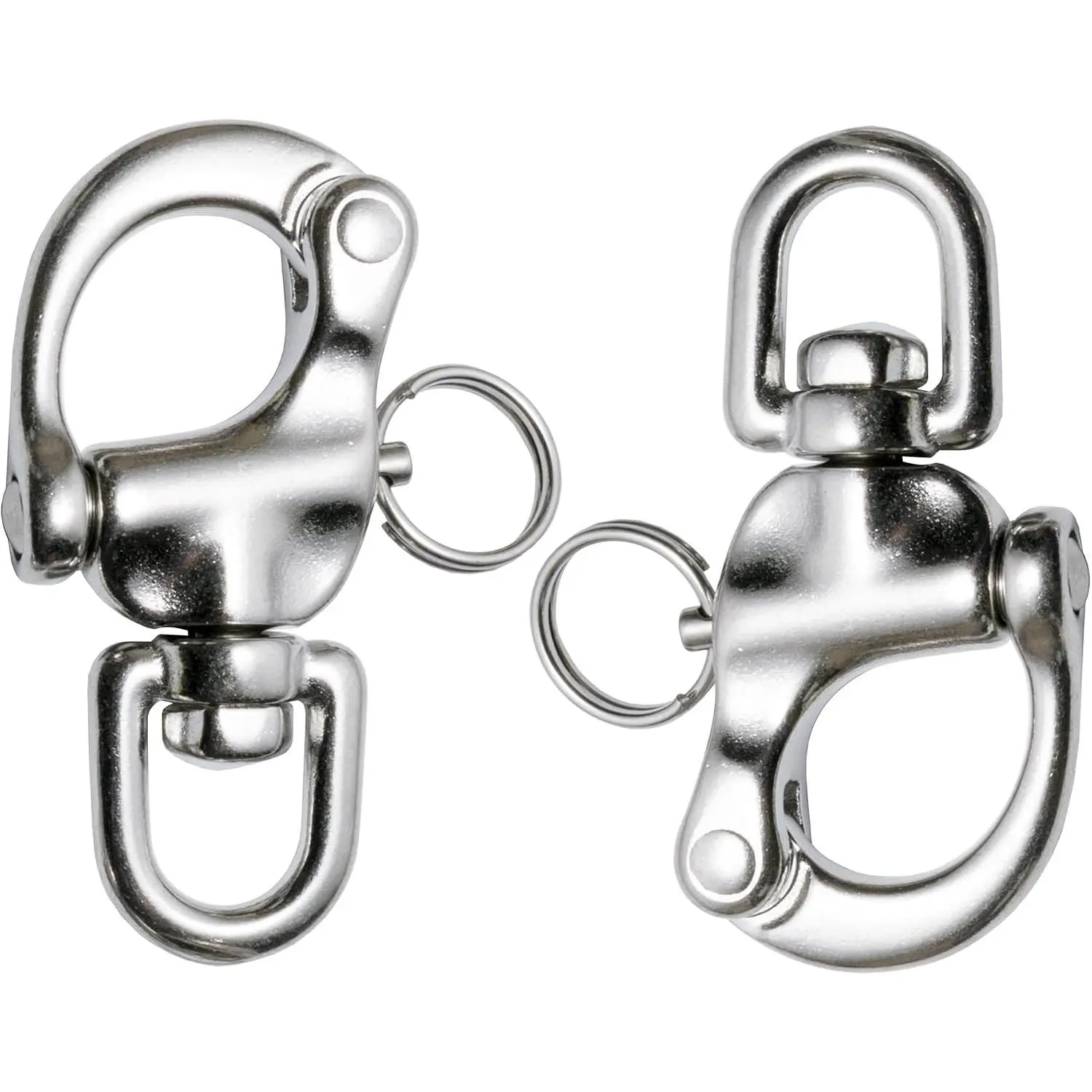 316 Stainless Steel Quick Release Snap Shackle Swivel Shackle Snap Hook Marine Boat Shackles for Rigging Pack of 2
