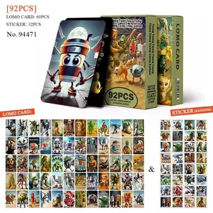 92PCS Italian Brainrot Tungtungtung Sahur Photo Card Set - Shark Crocodile Animal LOMO Collectible Cards With Stickers