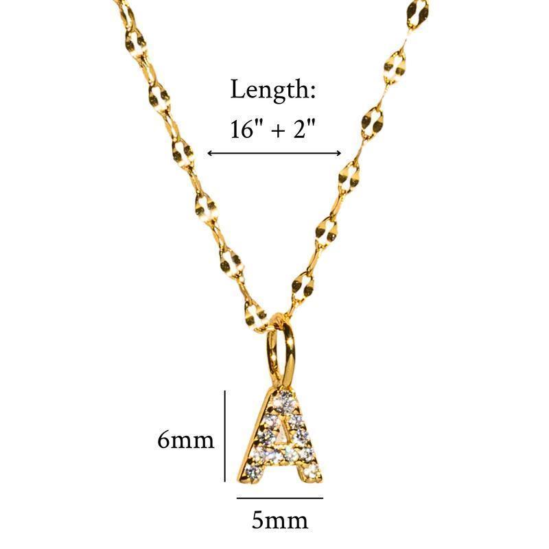 Dainty Letter Necklace by Minimalist - 18K Gold Plated Initial Necklace - Custom Diamond Letter Pendant Necklace with Mirror Chain - Everyday  - Personalized Jewelry - Gift for HerGold Plated Crucifix Cross Necklacedainty & delicate accessories