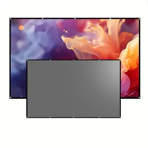 60-133 Inch Metal Anti Glare Screen, Portable Wall Mounted Projection Screen, Projector Screen, 16:9 Aspect Ratio, Immersive Viewing Experience