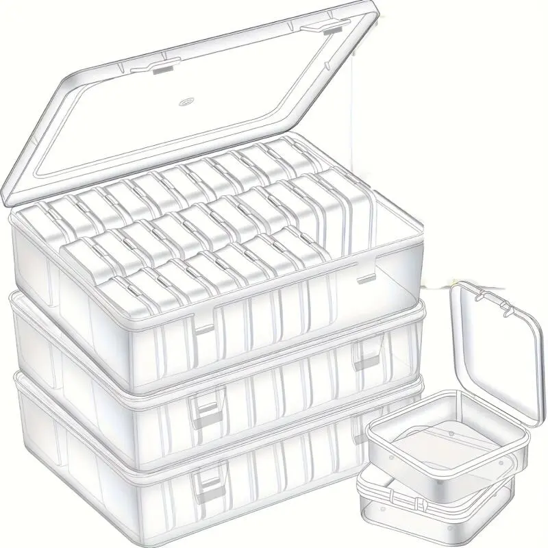 60/90/120/180-compartment transparent storage boxes; stackable jewelry boxes for organizing jewelry, DIY beading supplies, craft materials, and hair accessories; convenient desktop storage—beading storage boxes; the perfect gift for craft enthusiasts
