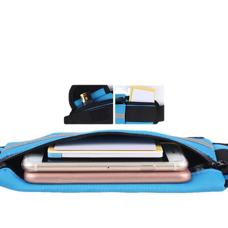 Solid color outdoor sports fanny pack, large capacity, mountain climbing running fanny pack, portable sweat-proof fanny pack