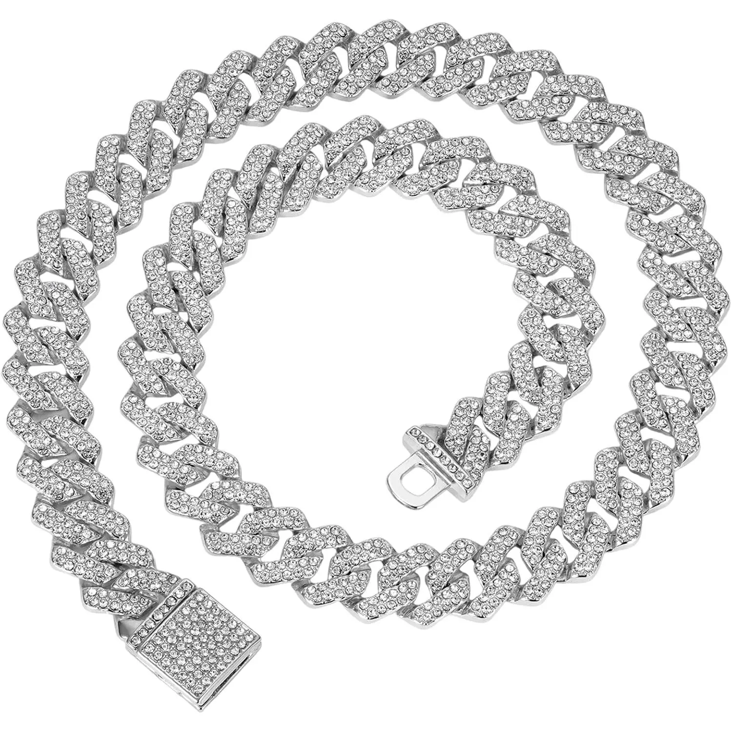 Cuban Link Chain for Men, Necklace and Bracelet,Miami Cuban Chains,Bling  Chain for  Hop