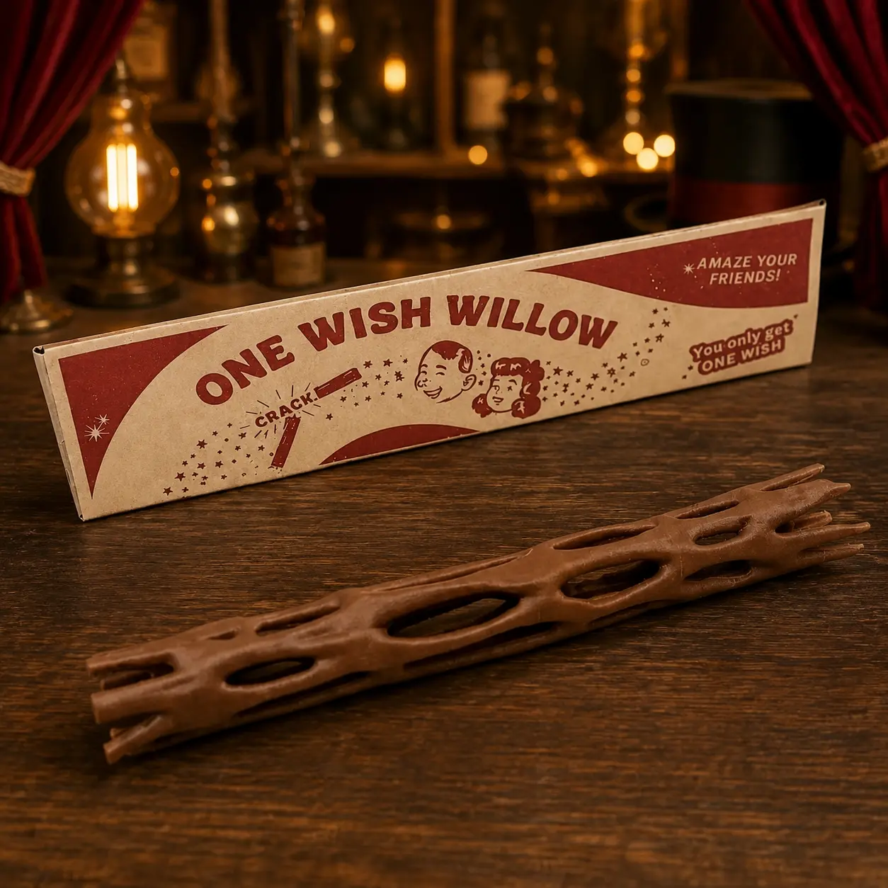 Mystery Wish Willow – Make a Wish & Snap Interactive Party Prop, Retro Novelty Gift