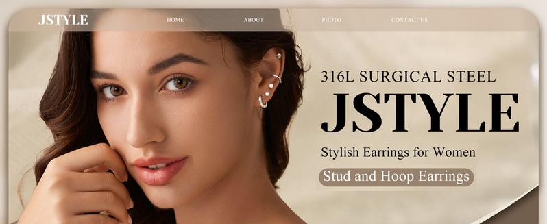 Jstyle Hypoallergenic Stud Hoop Earrings for Women Flat Back Cartilage Earrings Small Silver Hoops Surgical Stainless Steel Earring Trendy Earring Stacks Set Multiple Piercing Jewelry Gifts for Women