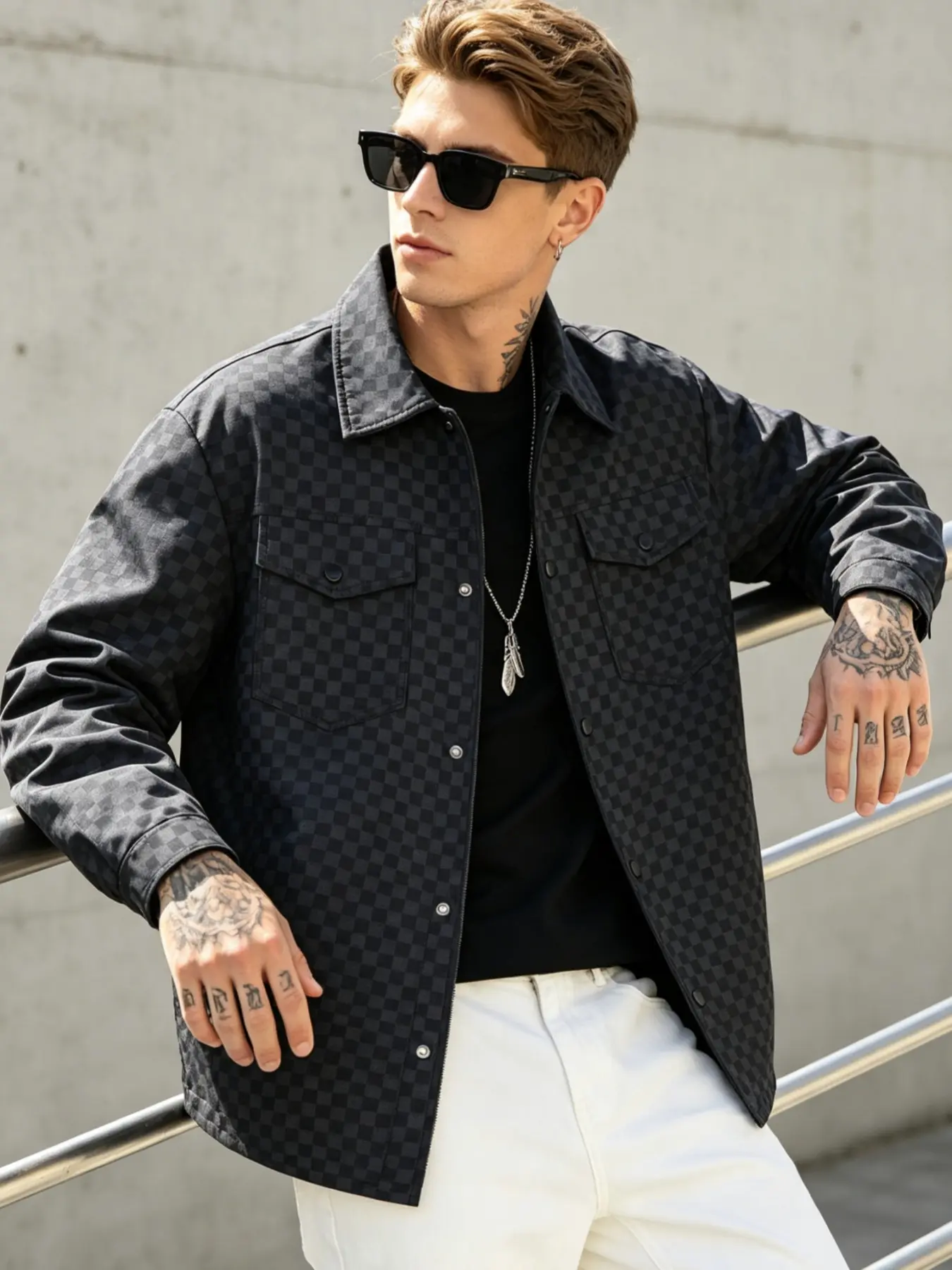 Men's Windproof Jacket, Lapel Zipper Coat, Long Sleeve with Pocket, Casual Street Style, All Seasons, Daily Commute, Outdoor Wear