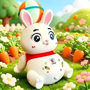Perfect Easter/birthday/christmas Gift! Kids' Glowing Dancing 360° Balancing Rabbit Ball Toy, Best Baby Toy, Mom's Best Choice