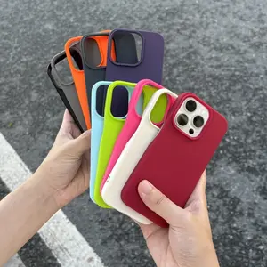 Silicone Smartphone Protector Casing For iPhone 14/15/16/17 Pro - Ultra Slim Half-Wrap, Solid Matte Skin-Feel, Wireless-Compatible, Assorted Vivid Colors