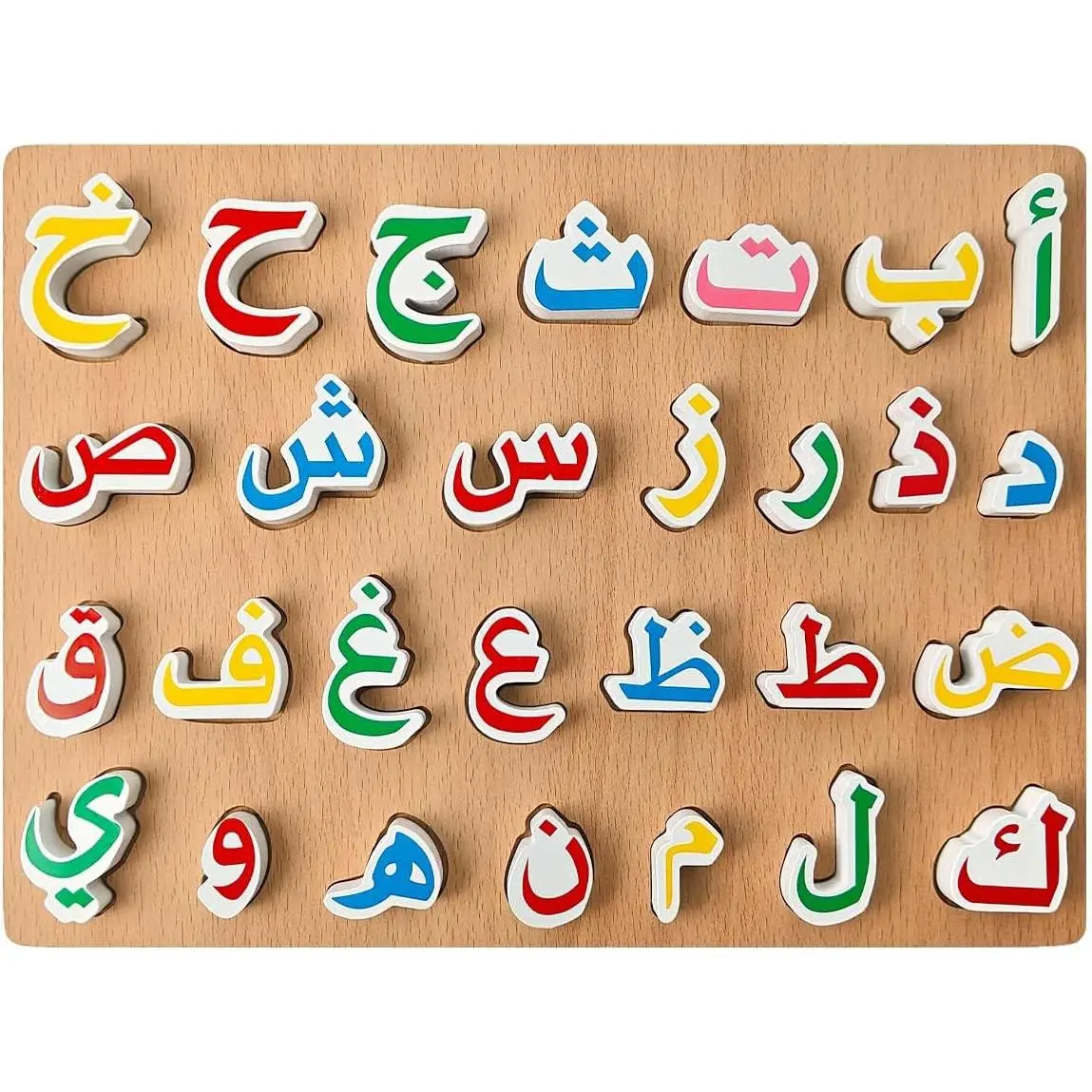 Arabic Alphabet Numbers Wooden Jigsaw Puzzle for Toddlers, Kids Learning Arabic Alphabet Words Puzzlefidget toys