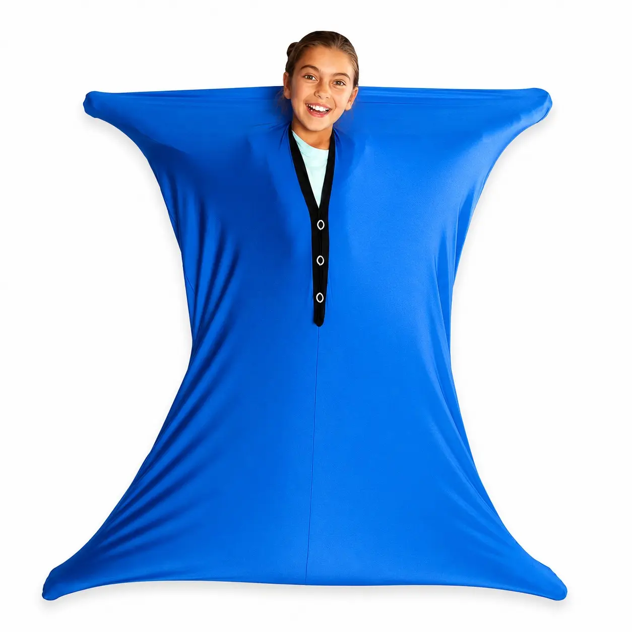 Kids Stretch Body Sock Costume Soft Sensory Movement Suit for Role Play Party Indoor Play Blue Green S-XL