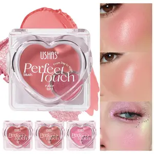 Heart-Shaped Dual-Use Blush Highlighter Palette, Creamy Blush + Highlight, Natural Glow, Long-Lasting, Multi-Use Makeup
