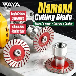 VAYA 5/8"-11 Flange Diamond Cutting Blade 40mm Fit Angle Grinder for Brick, Rock & Stone Lettering